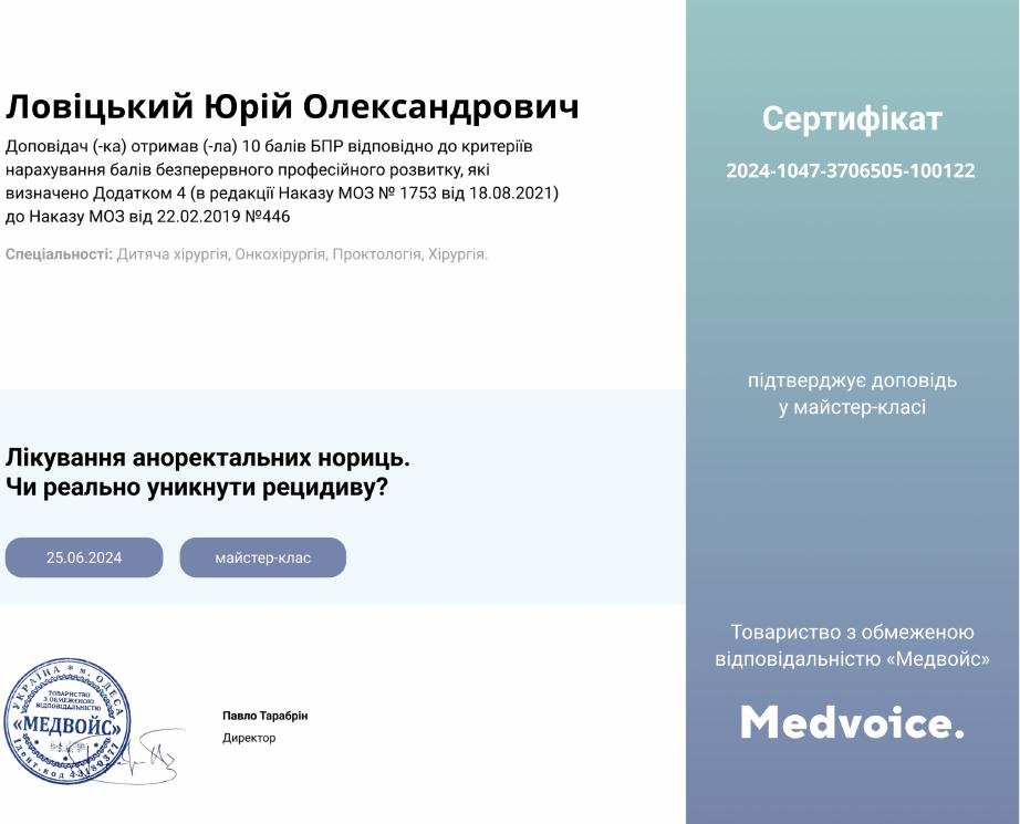 Майстер-клас: лікування аноректальних нориць
